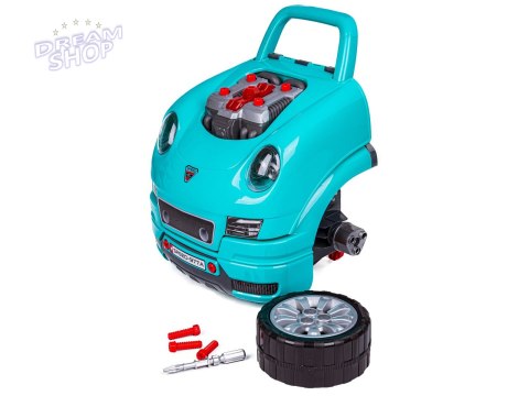 Zestaw Mechanika, Samochód Do Rozkręcania, Warsztat 61 Elementów, Niebieski Porsche Zestaw Mechanika, Samochód Do Rozkręcania, Warsztat 61 Elementów, Niebieski Porsche