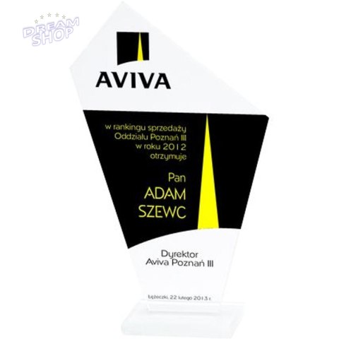 Trofeum Szklane Grawerowane + Wypełnienie Farbą Trofeum Szklane Grawerowane + Wypełnienie Farbą