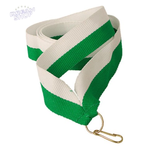 Wstążka 22 Mm - Biało-Zielona Wstążka 22 Mm - Biało-Zielona