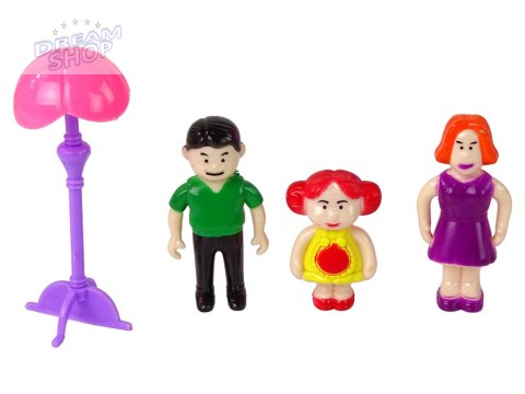 Domek Dla Lalek Mebelki Akcesoria Figurki Różowy Domek Dla Lalek Mebelki Akcesoria Figurki Różowy