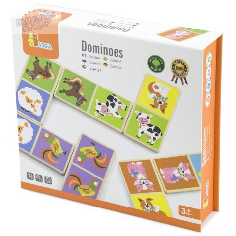 Drewniana gra Domino Farma Viga Toys 28 elementów Drewniana gra Domino Farma Viga Toys 28 elementów