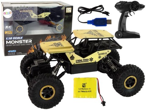 Auto RC Wysokie Koła 1:18 Plastikowe Czarne Złote Auto RC Wysokie Koła 1:18 Plastikowe Czarne Złote