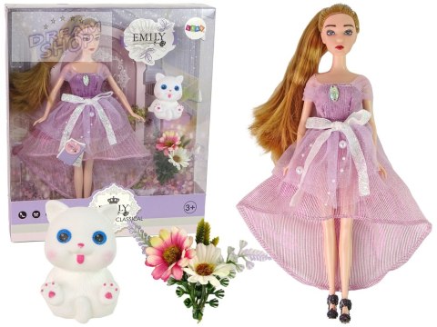 Lalka Dla Dzieci Emily Długie Włosy Biały Kotek Lalka Dla Dzieci Emily Długie Włosy Biały Kotek