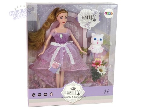 Lalka Dla Dzieci Emily Długie Włosy Biały Kotek Lalka Dla Dzieci Emily Długie Włosy Biały Kotek