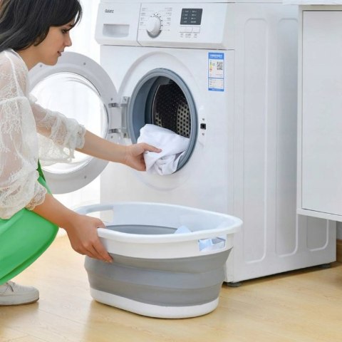 Miska składana owalna AIDA wymiary biało-szara 25L COMPACT