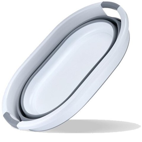 Miska składana owalna AIDA wymiary biało-szara 25L COMPACT