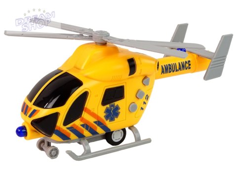 Helikopter Ratunkowy Ambulans Żółty Dźwięk Światła Śmigła Helikopter Ratunkowy Ambulans Żółty Dźwięk Światła Śmigła