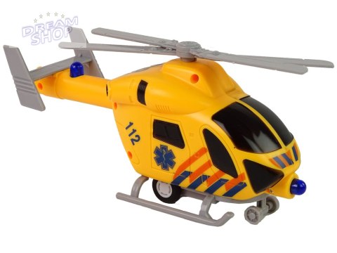 Helikopter Ratunkowy Ambulans Żółty Dźwięk Światła Śmigła Helikopter Ratunkowy Ambulans Żółty Dźwięk Światła Śmigła