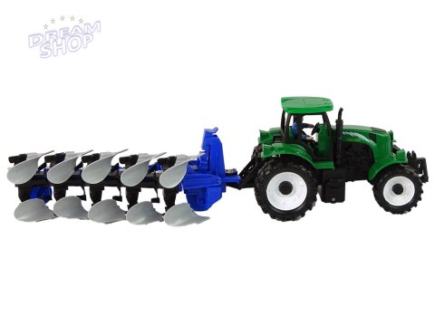 Traktor z Pługiem Plastikowy Zielony Niebieski Traktor z Pługiem Plastikowy Zielony Niebieski