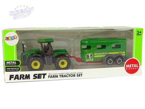 Traktor z Przyczepą Plastikowy Zielony Traktor z Przyczepą Plastikowy Zielony