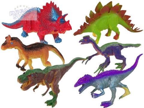 Figurki Dinozaury Kolorowe 6 Sztuk Figurki Dinozaury Kolorowe 6 Sztuk