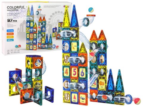 Klocki Magnetyczne Zamek Tor Dla Kulek 97 Elementów Klocki Magnetyczne Zamek Tor Dla Kulek 97 Elementów