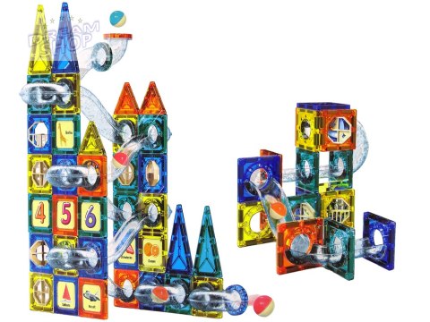 Klocki Magnetyczne Zamek Tor Dla Kulek 97 Elementów Klocki Magnetyczne Zamek Tor Dla Kulek 97 Elementów