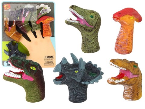 Pacynki na Palce Dinozaury Kolorowe 5 Sztuk Pacynki na Palce Dinozaury Kolorowe 5 Sztuk