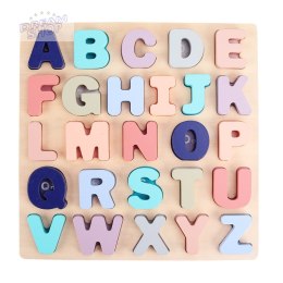 Drewniane puzzle edukacyjne Alfabet Literki