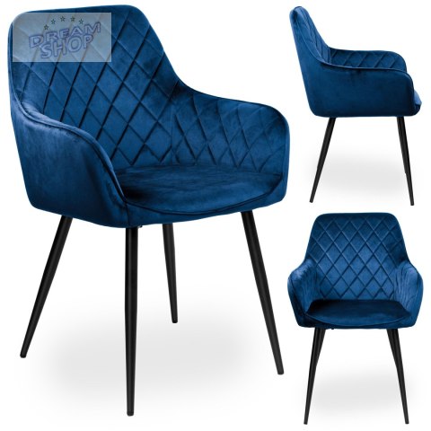 Krzesło aksamitne HAVANA Velvet Granatowe Krzesło aksamitne HAVANA Velvet Granatowe