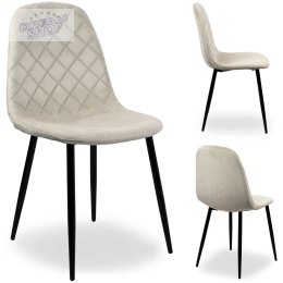 Krzesło aksamitne ORLANDO Velvet Beżowe