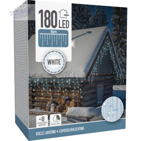 LAMPKI CHOINKOWE KURTYNA ŚWIETLNA ZEW 180 LED TIMER ZIMNY BIAŁY KABEL TRANSPARENTNY LAMPKI CHOINKOWE KURTYNA ŚWIETLNA ZEW 180 LED TIMER ZIMNY BIAŁY KABEL TRANSPARENTNY