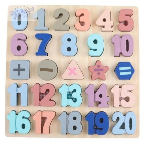 Puzzle Edukacyjne Drewniane Montessori z Cyframi