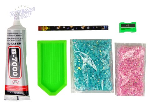 Zestaw Jednorożec DIY Diamenty Kryształki Błękitny Zestaw Jednorożec DIY Diamenty Kryształki Błękitny