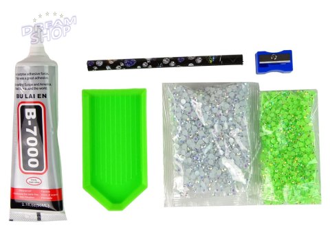 Zestaw Jednorożec DIY Diamenty Kryształki Zielony Zestaw Jednorożec DIY Diamenty Kryształki Zielony