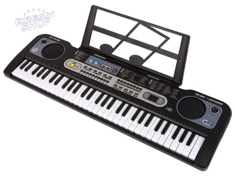 Keyboard z Mikrofonem Instrument Muzyczny Czarny Keyboard z Mikrofonem Instrument Muzyczny Czarny