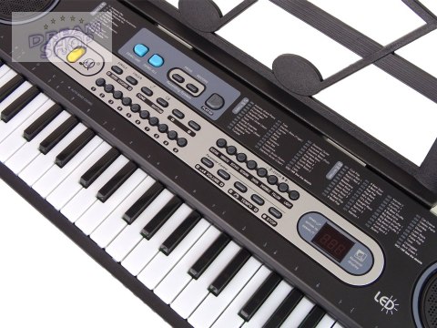Keyboard z Mikrofonem Instrument Muzyczny Czarny Keyboard z Mikrofonem Instrument Muzyczny Czarny