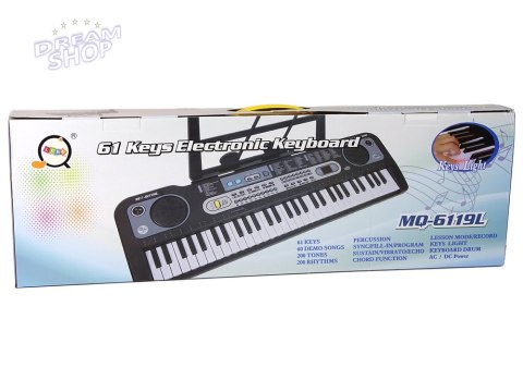 Keyboard z Mikrofonem Instrument Muzyczny Czarny Keyboard z Mikrofonem Instrument Muzyczny Czarny