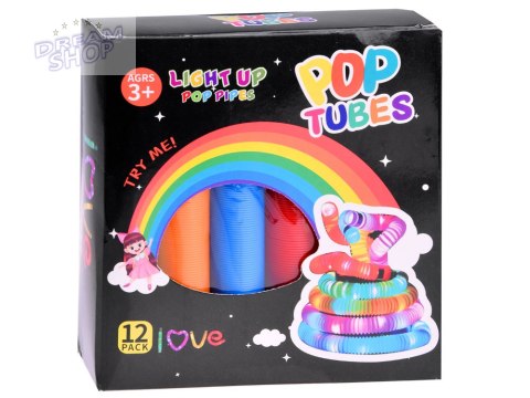 POP TUBE rurki sensoryczne świecące LED 12szt ZA4709 POP TUBE rurki sensoryczne świecące LED 12szt ZA4709