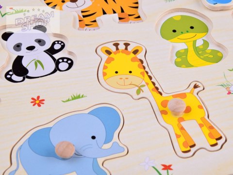 Puzzle drewniane ZWIERZAKI układanka 10 ele ZA4721