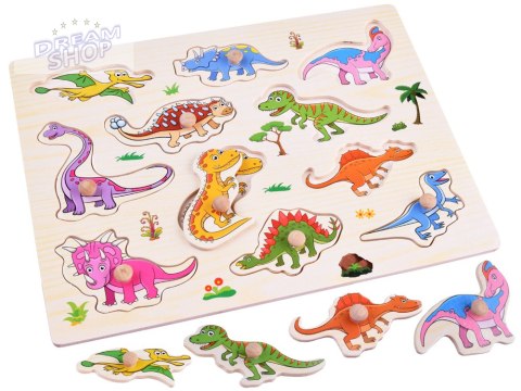 Puzzle drewniane dinozaury 11 ele. układanka drewniany sorter ZA4723 Puzzle drewniane dinozaury 11 ele. układanka drewniany sorter ZA4723