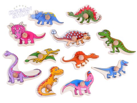 Puzzle drewniane dinozaury 11 ele. układanka drewniany sorter ZA4723 Puzzle drewniane dinozaury 11 ele. układanka drewniany sorter ZA4723