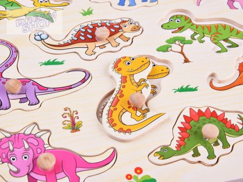 Puzzle drewniane dinozaury 11 ele. układanka drewniany sorter ZA4723 Puzzle drewniane dinozaury 11 ele. układanka drewniany sorter ZA4723