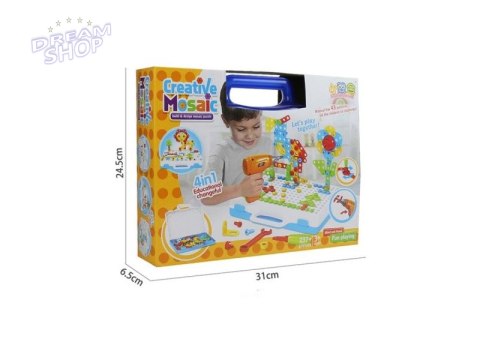 PUZZLE KLOCKI W WALIZCE ZESTAW KREATYWNY WKRĘTARKA PUZZLE KLOCKI W WALIZCE ZESTAW KREATYWNY WKRĘTARKA