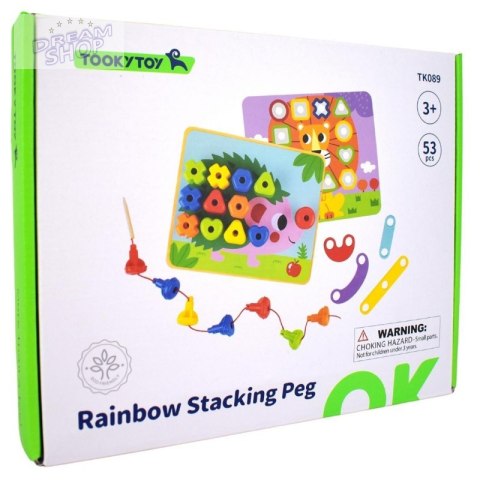 TOOKY TOY Wielofunkcyjna Tablica Zestaw Kolorowych Śrubek Nauka Kształtów