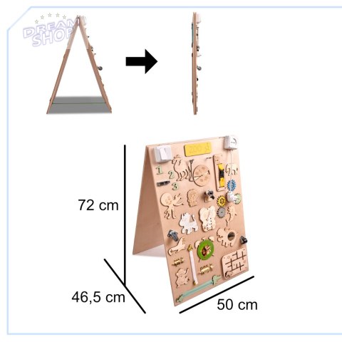Tablica manipulacyjna drewniana dwustronna kredowa ZOO zwierzątka Tablica manipulacyjna drewniana dwustronna kredowa ZOO zwierzątka