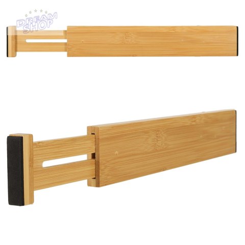 Organizer do szuflady regulowany separator bambusowy 43x6x1,5cm 1 sztuka Organizer do szuflady regulowany separator bambusowy 43x6x1,5cm 1 sztuka