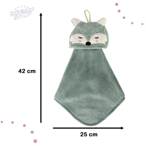 Ręcznik ręczniczek do rąk dla dzieci do przedszkola 42x25cm niebieski lisek Ręcznik ręczniczek do rąk dla dzieci do przedszkola 42x25cm niebieski lisek