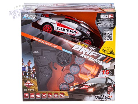 Samochód Do Driftu, Auto RC Drift 1:24 2,4 GHz 4WD CZARNO-BIAŁE BUGATTI