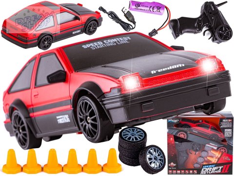 Samochód Do Driftu, Auto RC Drift 1:24 2,4 GHz 4WD CZERWONA TOYOTA Samochód Do Driftu, Auto RC Drift 1:24 2,4 GHz 4WD CZERWONA TOYOTA