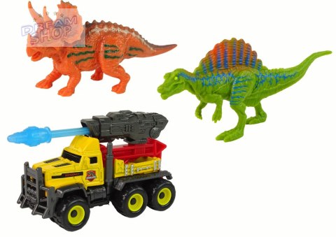Dinozaury Figurki Zestaw Samochód Z Rakietą Żółty Dinozaury Figurki Zestaw Samochód Z Rakietą Żółty