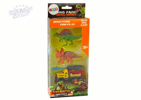 Dinozaury Figurki Zestaw Samochód Z Rakietą Żółty Dinozaury Figurki Zestaw Samochód Z Rakietą Żółty