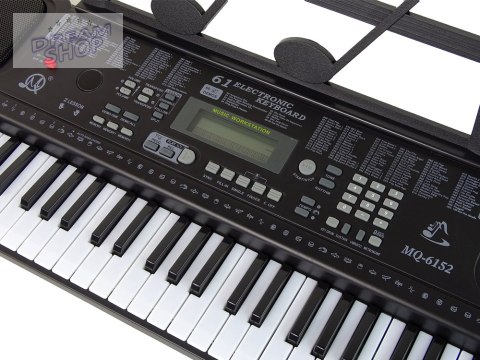 Keyboard Z Mikrofonem Instrument Muzyczny Czarny Keyboard Z Mikrofonem Instrument Muzyczny Czarny