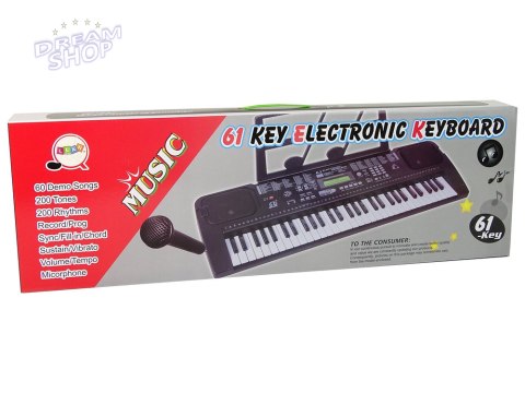 Keyboard Z Mikrofonem Instrument Muzyczny Czarny Keyboard Z Mikrofonem Instrument Muzyczny Czarny