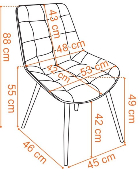 Krzesło NORMAN czarne velvet