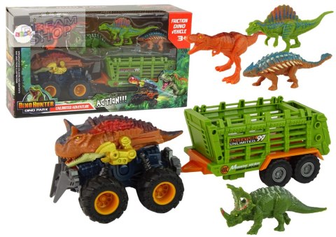 Pojazd z Motywem Dinozaura Przyczepa 4 Sztuki Dinozaurów Pojazd z Motywem Dinozaura Przyczepa 4 Sztuki Dinozaurów
