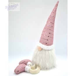 SKRZAT DEKORACYJNY SHINY SANTA 23+14CM RÓŻOWY