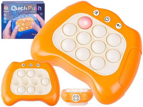 Zabawka Gra Elektroniczna Antystresowa Pop IT Sensoryczna, Wypychanka, Pad, Kontroler POMARAŃCZOWY