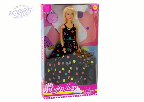 Lalka Lucy Sukienka Czarna Kropki Długa Lalka Lucy Sukienka Czarna Kropki Długa