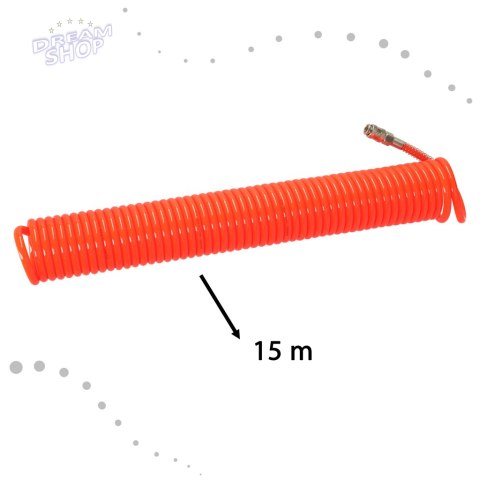 Wąż pneumatyczny spiralny zwijany do kompresora 12mm 15m Wąż pneumatyczny spiralny zwijany do kompresora 12mm 15m